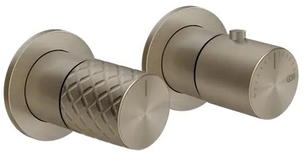 Parte esterna miscelatore doccia termostatico doccia a parete 2 vie brushed brass intreccio 70134 Gessi