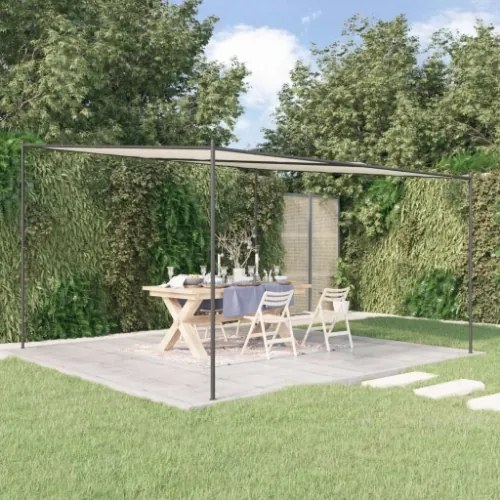 Gazebo Bianco 4x4 m 180 g/m² Tessuto e Acciaio