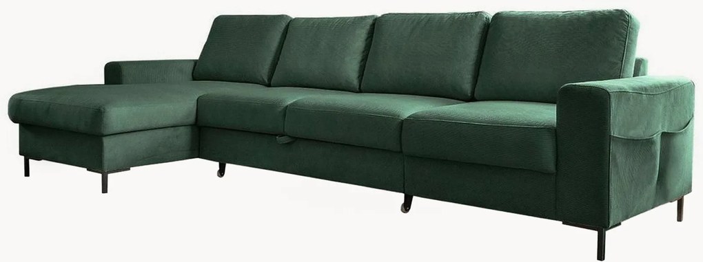 Divano letto angolare in velluto a coste Lofty Lilly