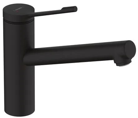 Rubinetto da cucina fisso a collo di cigno Zesis Lean nero verniciato opaco HANSGROHE