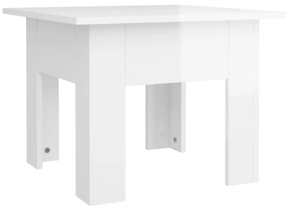 Tavolino da salotto bianco lucido 57x57x30 cm in truciolato