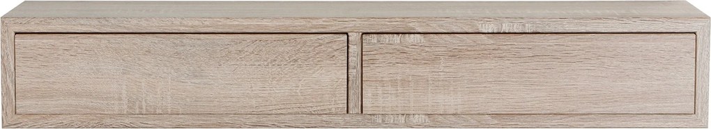 Mensola da Parete con 2 Cassetti 88,2x13,4x20 cm in Fibra di Legno Domino Rovere Sagerau...