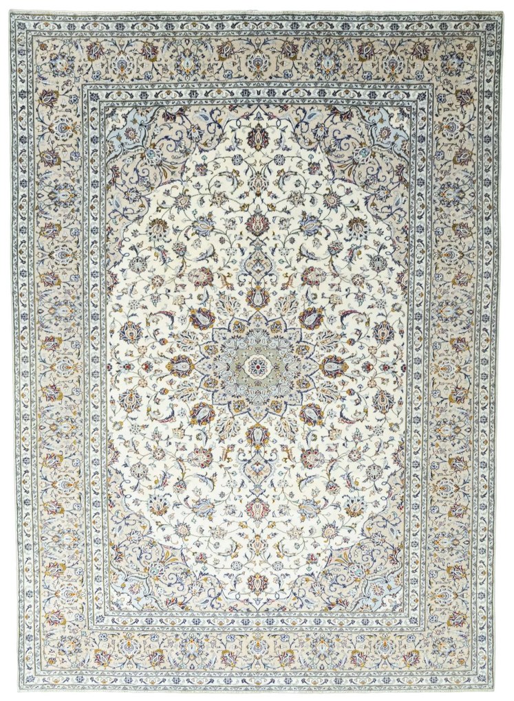 Kashan Tappeto persiano 350 x 250 Beige (Iran) Annodato A Mano