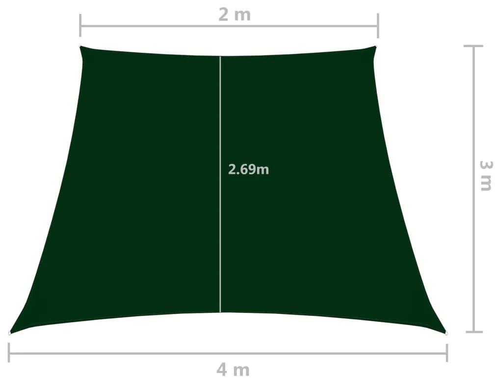 Parasole a Vela in Tela Oxford a Trapezio 2/4x3 m Verde Scuro