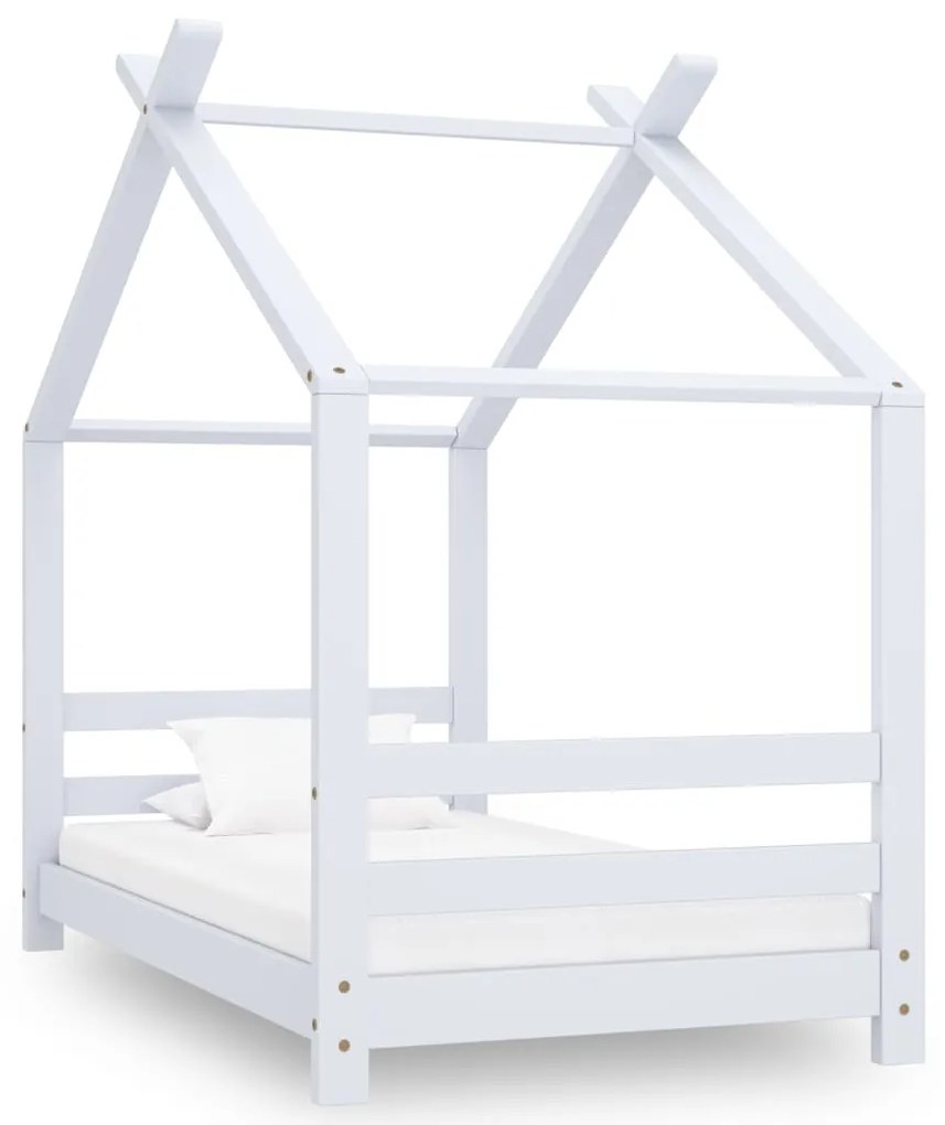 Giroletto Per Bambini Bianco İn Massello Di Pino 70x140 Cm /