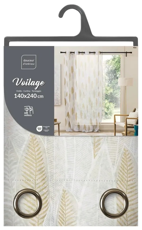 Tenda sottile beige in voile 140x240 cm Kim – douceur d'intérieur