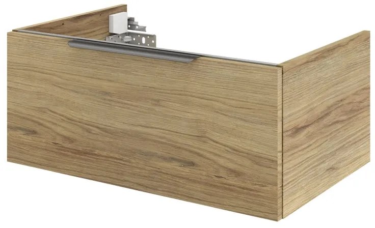 Mobile da bagno sospeso sotto lavabo L 75 x H 64 x P 48 cm bianco laccato opaco, 2 cassetti SENSEA Neo, Maniglie acquistabili separatamente