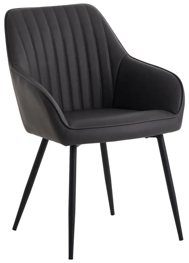 Set di sedie da pranzo grigio scuro in imbottito con braccioli 2 pz Nolan Stripe – Unique Furniture