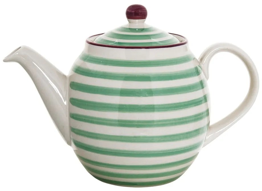 Teiera in gres verde e bianco , 1,2 l Patrizia - Bloomingville