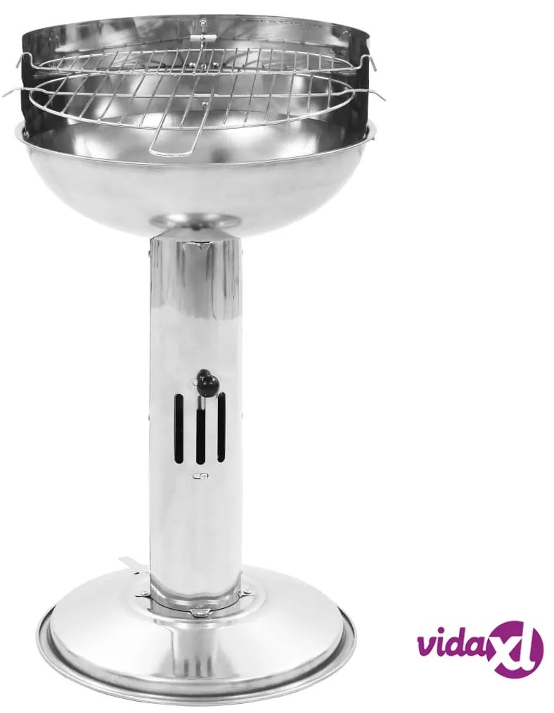 vidaXL Griglia per Barbecue a Carbone con Piedistallo in Acciaio Inox
