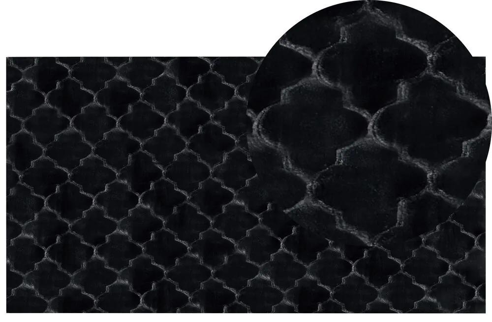 Tappeto pelle sintetica nero 80 x 150 cm GHARO Beliani