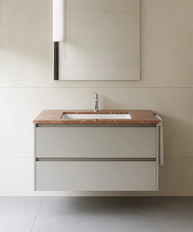 Top per lavabo Lepanto L 47 x H 2 x P 27 cm rosso lepanto pietra, opaco C02