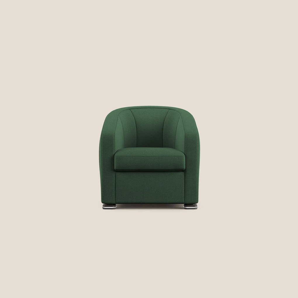 Cloe Poltroncina in tessuto smacchiabile con acqua QuickClean T08 verde
