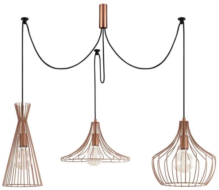 Lampadario a sospensione con filo MEZOPOTAMYA 3xE27/40W/230V ragno