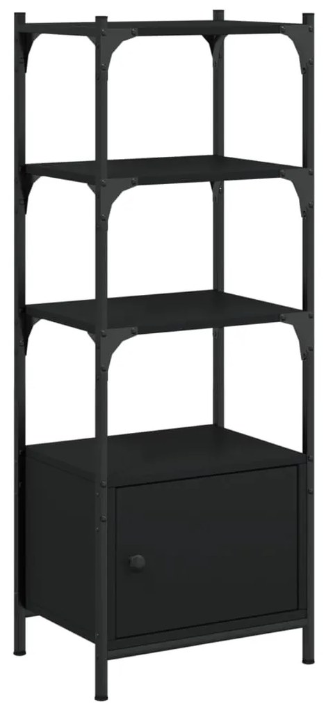 Libreria a 3 Ripiani Nera 41x30x109,5 cm in Legno Multistrato