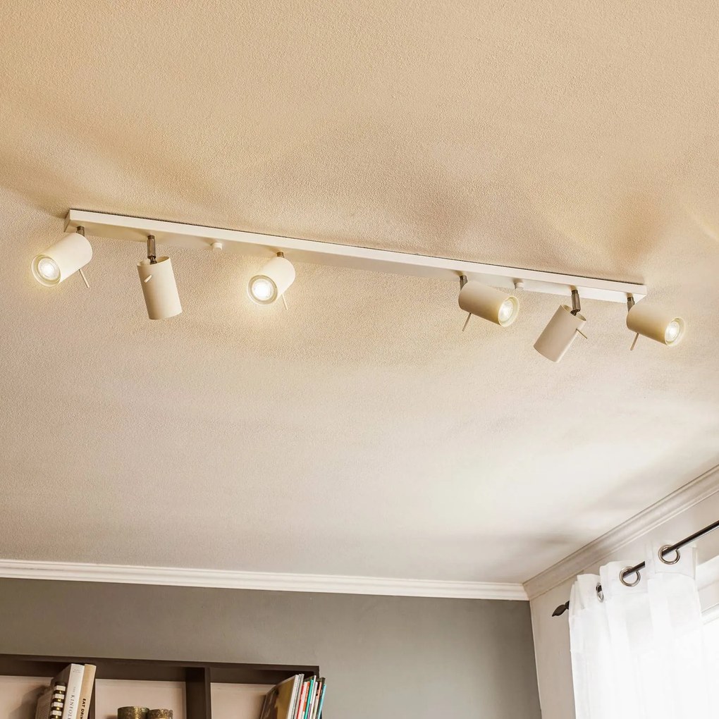 SOLLUX LIGHTING Faretto da soffitto Round, bianco, 6 luci lineari
