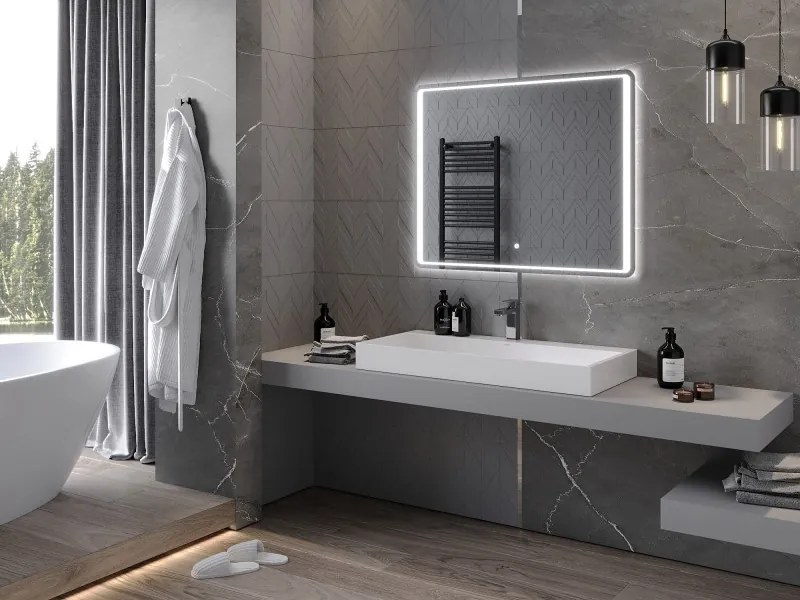 Mexen Zusa specchio da bagno retroilluminato 100 x 80 cm, LED 6000K, antiappannamento - 9808-100-080-611-00