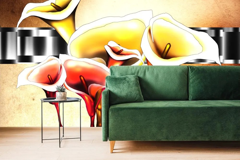 Carta da parati – Fiori eleganti di calla