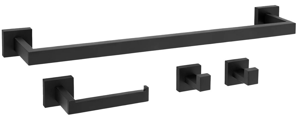 Set accessori da bagno Rio Black 4 pezzi