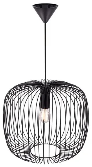 Nordlux - Lampada a sospensione BERONI con cavo 1xE27/60W/230V, nero, diam. 40 cm