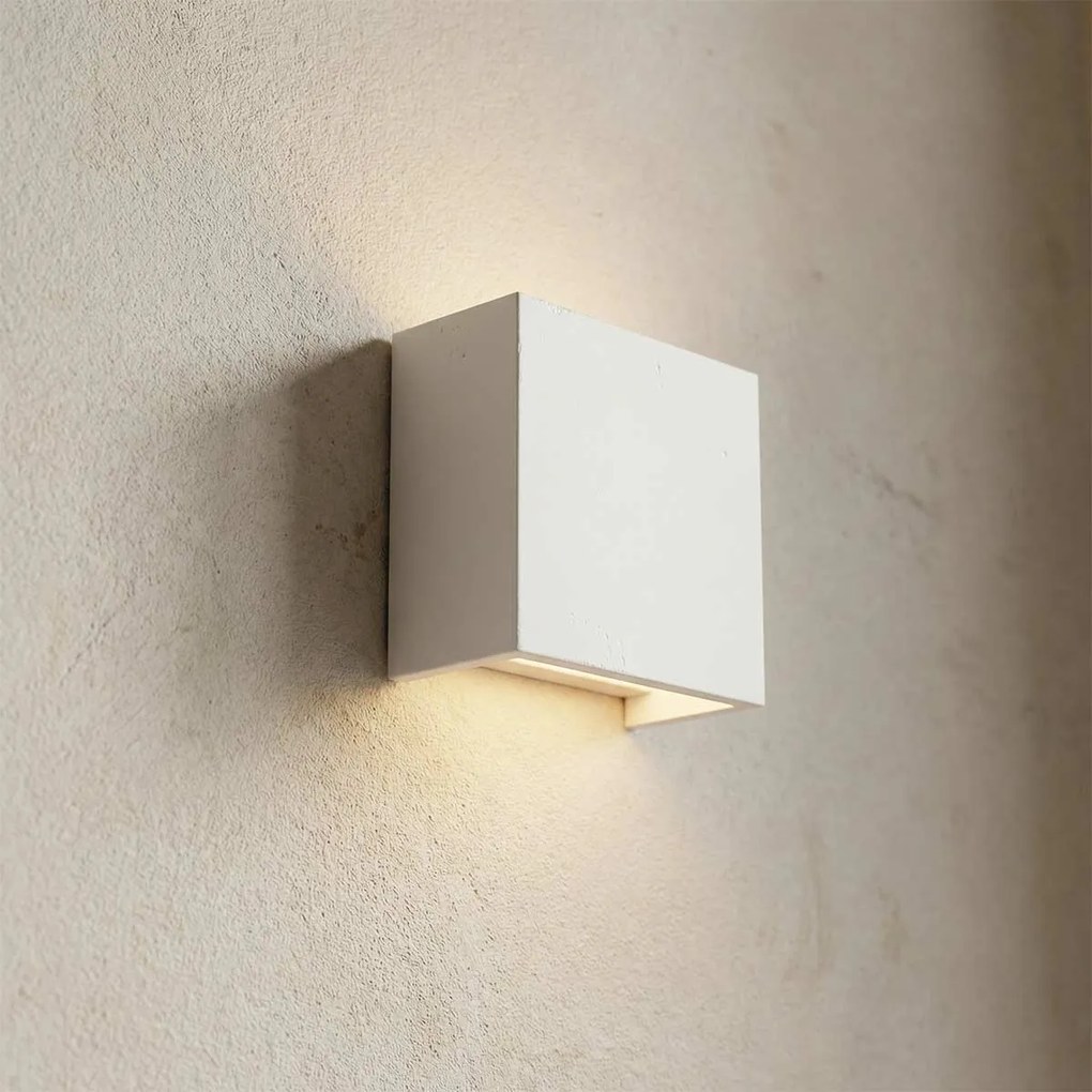 Applique da Parete G9 Quadrata in Gesso Pitturabile