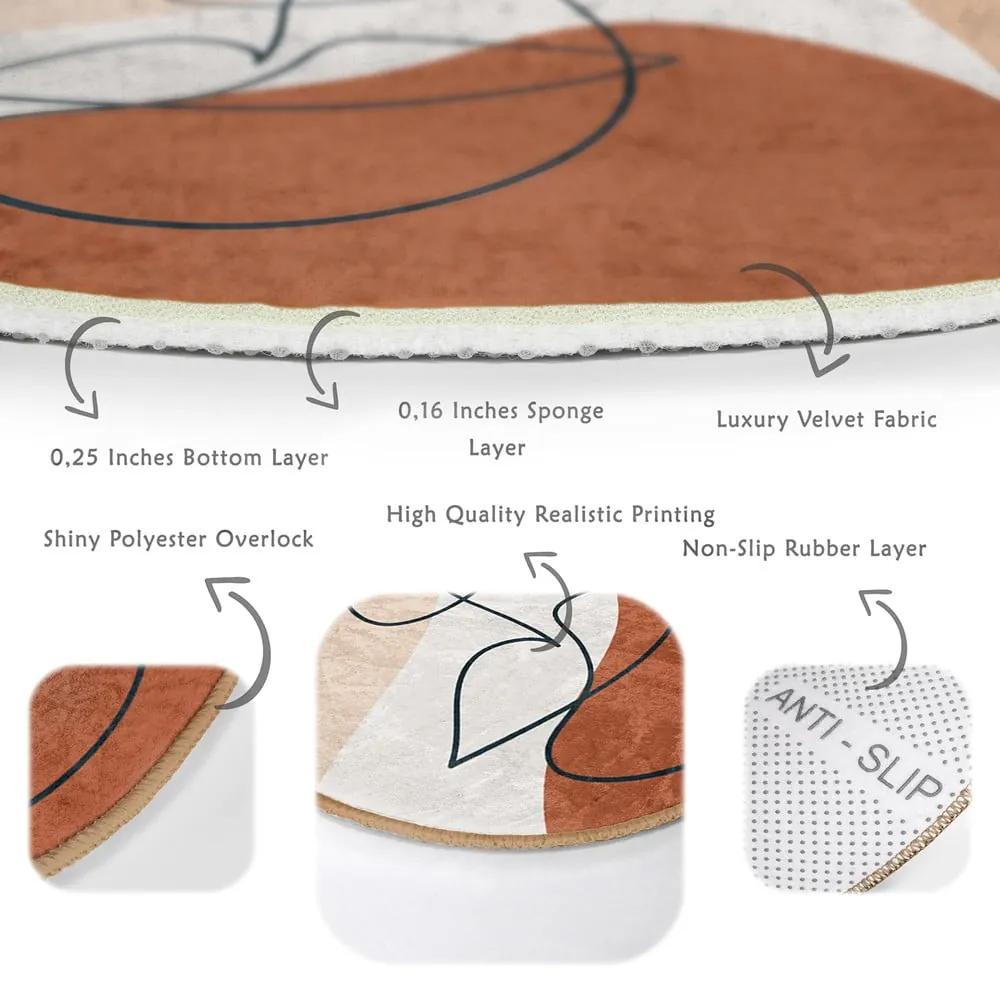 Tappeto rotondo lavabile di colore mattone adatto agli aspirapolvere robot ø 100 cm Comfort - Mila Home