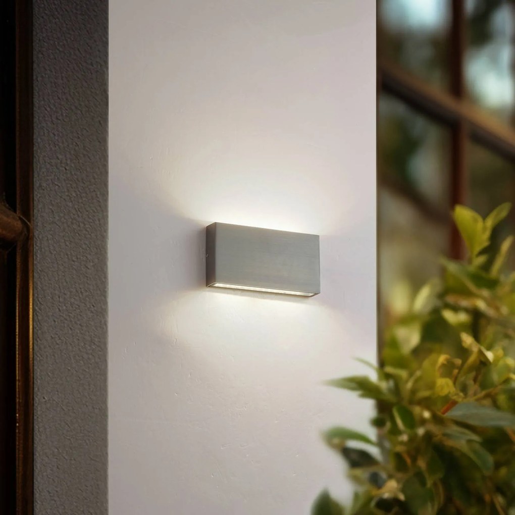 Lindby Applique da esterni LED Jarte, grigio, metallo, 17 cm, IP54