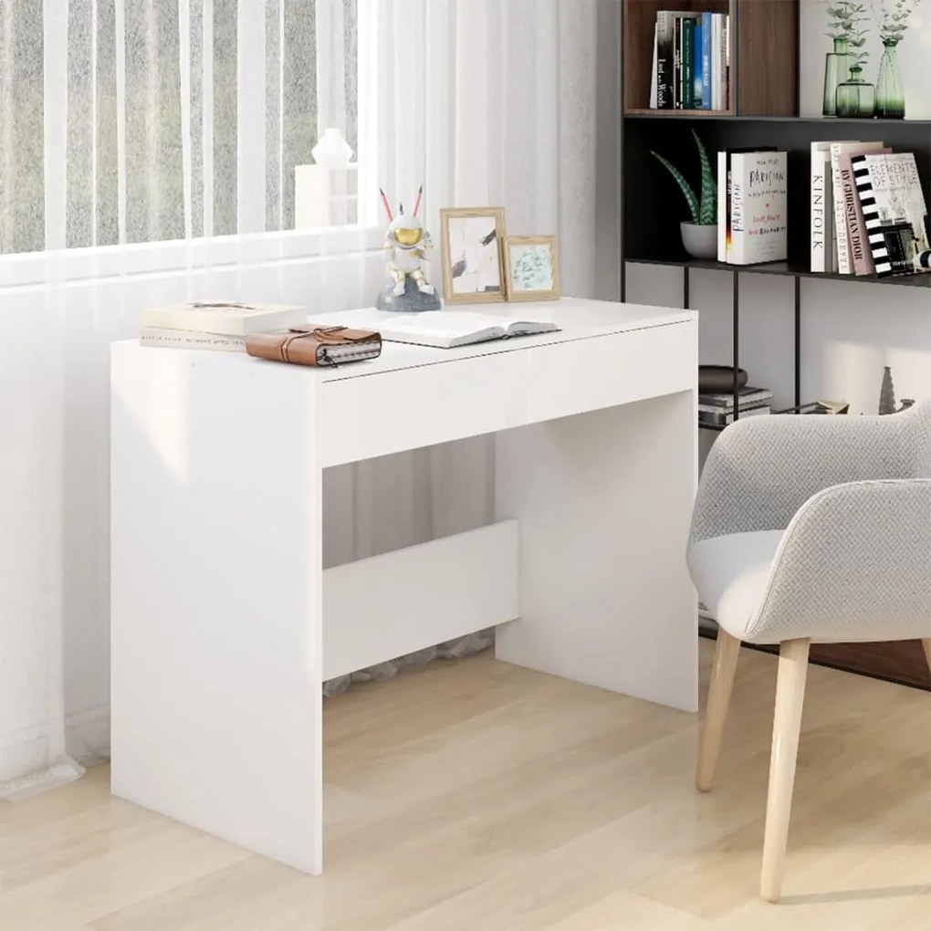 Scrivania Bianca 101x50x76,5 Cm İn Truciolato /