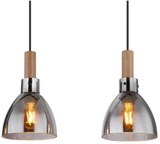 Globo 15550-4H - Lampadario a sospensione su cavo MATTEA 4xE27/6W/230V nero/fumé