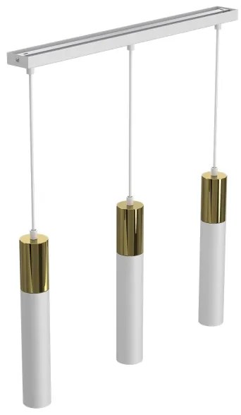 Lampadario a sospensione con filo CASSA 3xGU10/8W/230V bianco/oro