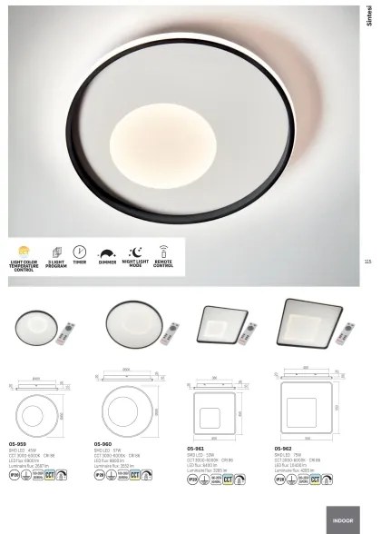 Redo 05-959-Plafoniera LED dimmerabile SINTESI LED/45W/230V 3000-6000K +RC