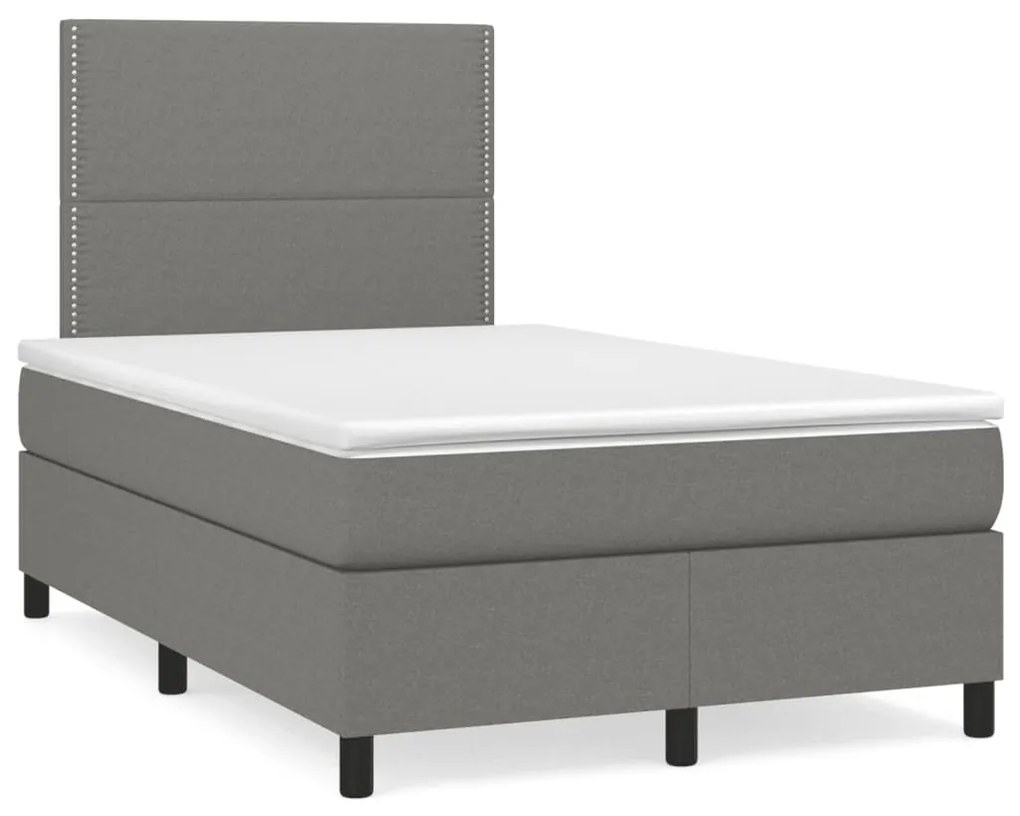 Giroletto A Molle Con Materasso Grigio Scuro 120x190cm Tessuto /