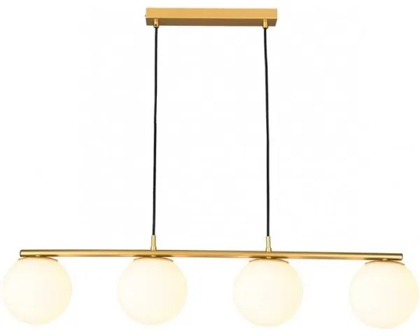 Redo 01-3155 - Lampadario a sospensione con filo BOWLING 4xE27/42W/230V oro