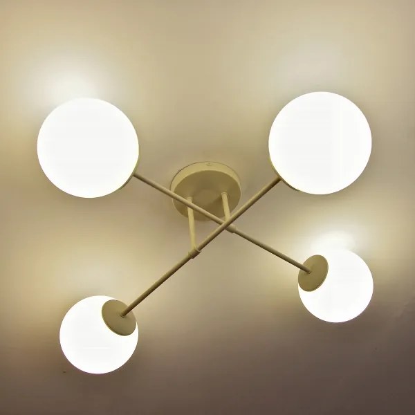Plafoniera a soffitto MOON 4xE27/15W/230V colore crema