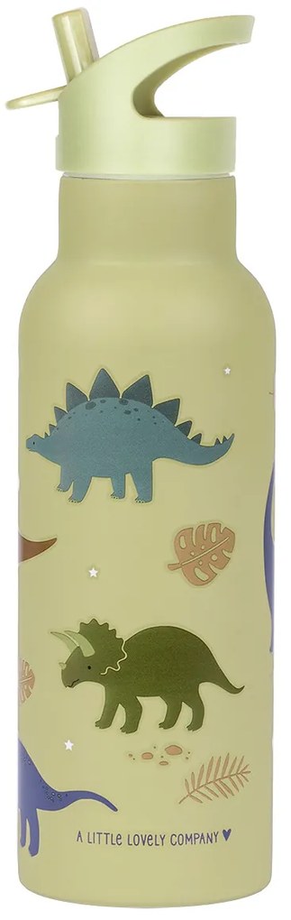 A Little Lovely Company - borraccia in acciaio inox, 500 ml - dinosauri