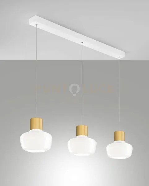 Kino sospensione bianca 3 luci a led 3000k - 36w - 3900 lm lm dimme...