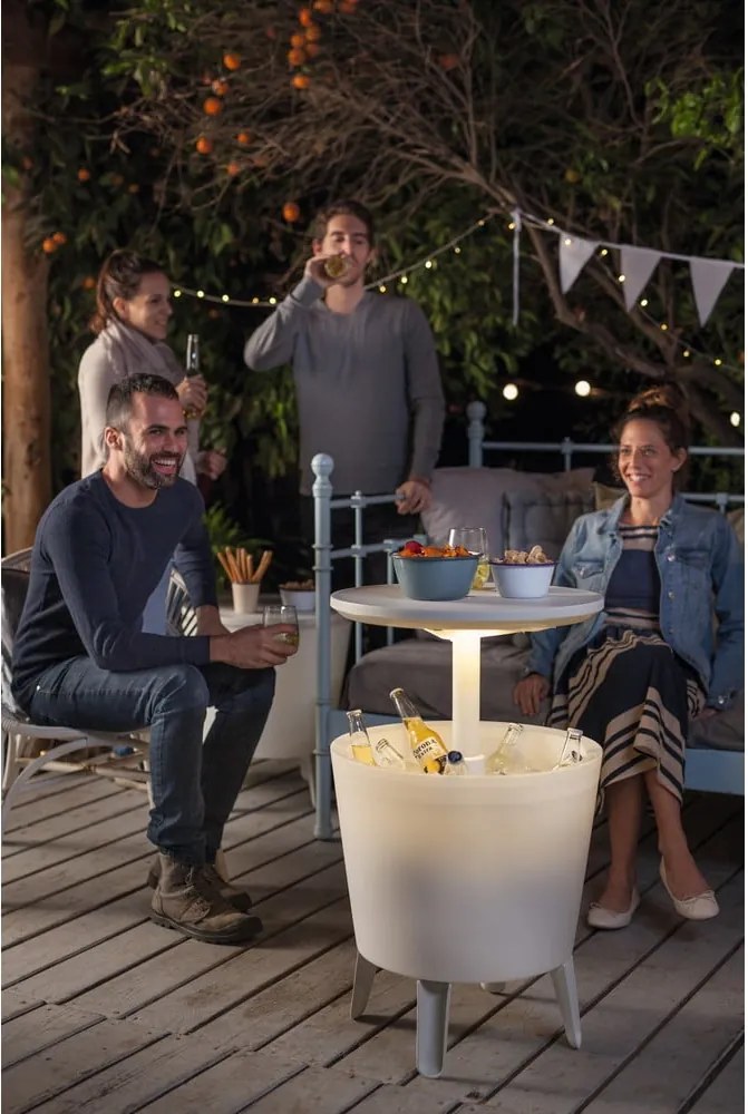 Tavolo da giardino rotondo con vaschetta per il ghiaccio 49,5x49,5 cm Illuminated cool - Keter