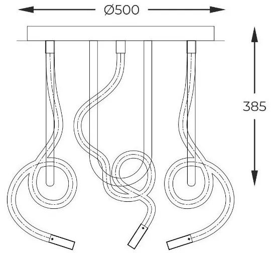 Zuma Line 2023573-BK - Lampadario a plafone LED BALBO LED/45W/230V 3000/4000/6000K