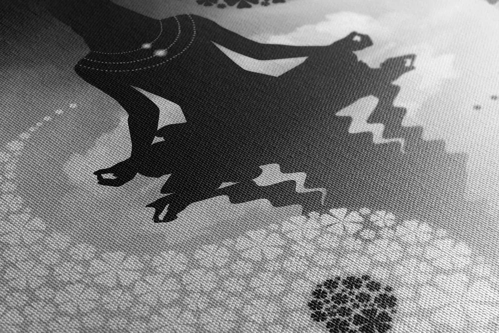 Stampa su tela – Yoga del Jin e Jang in bianco e nero