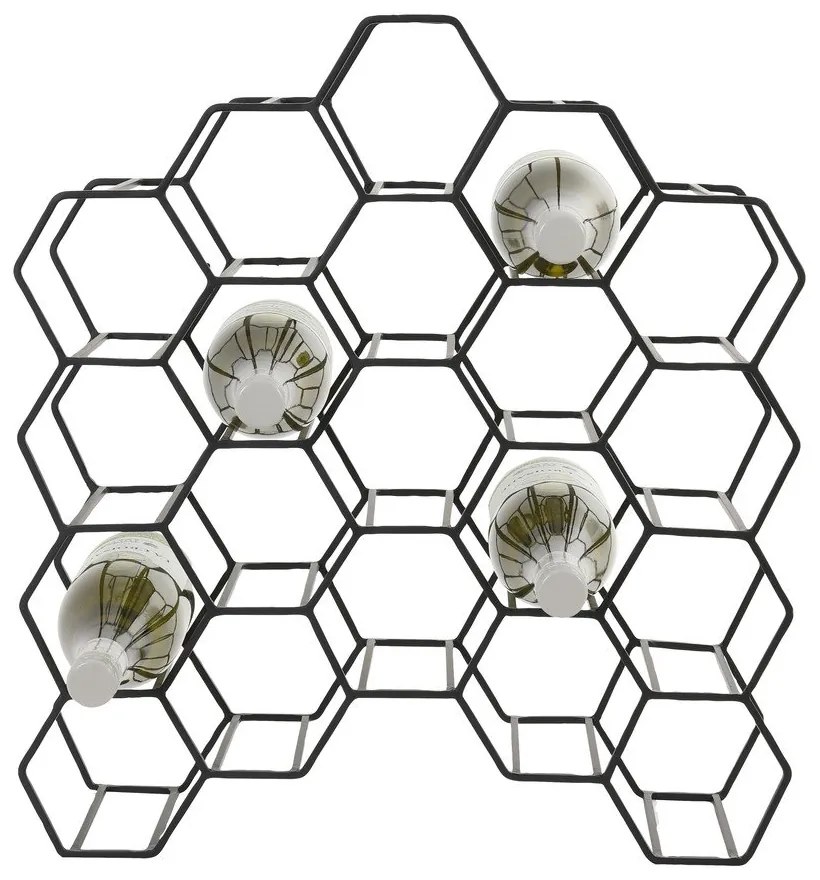 Portabottiglie in metallo nero per 12 bottiglie Salbris - Light &amp; Living