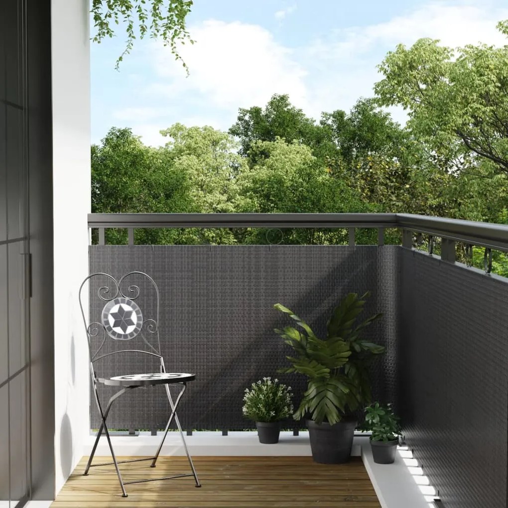 Paravento Da Balcone Antracite 500x80 Cm İn Polyrattan /