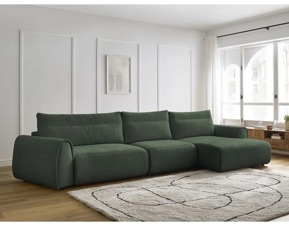 Divano angolare in verde scuro Aden – Bobochic Paris