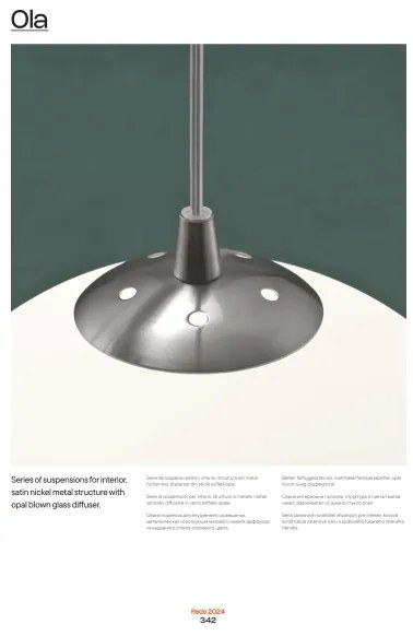 Redo 01-1065 - Lampadario a sospensione con filo OLA 1xE27/42W/230V