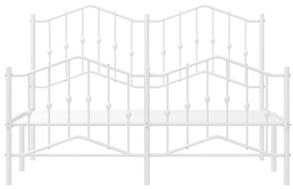 Giroletto con testiera e pediera metallo bianco 140x200 cm