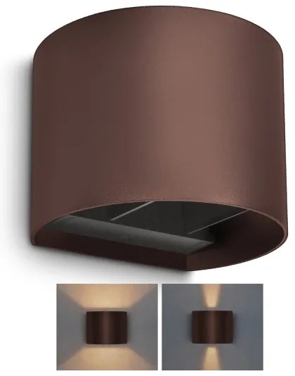 Brilagi - Lampada da parete LED per esterni RONDO LED/6W/230V marrone IP54
