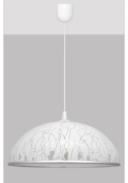 Lampadario su filo CIRCLE 1xE27/15W/230V bianco