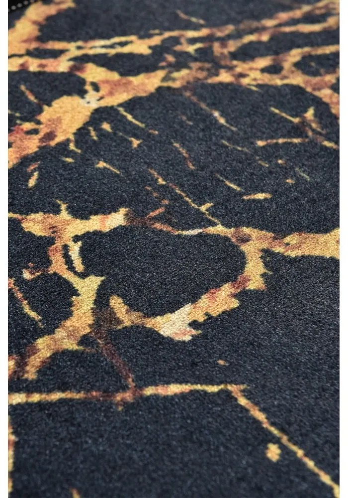 Tappetino da bagno nero/oro 60x40 cm Goldes - Foutastic