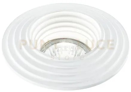 Incasso spettro bianco tondo 1 luce attacco gu10 11,5x4,9cm in gess...