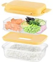 Lunch box per poke a scomparti giallo