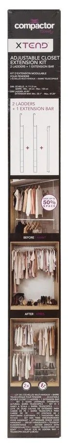 Set di 2 scale e asta porta abiti espandibile Muro - Compactor